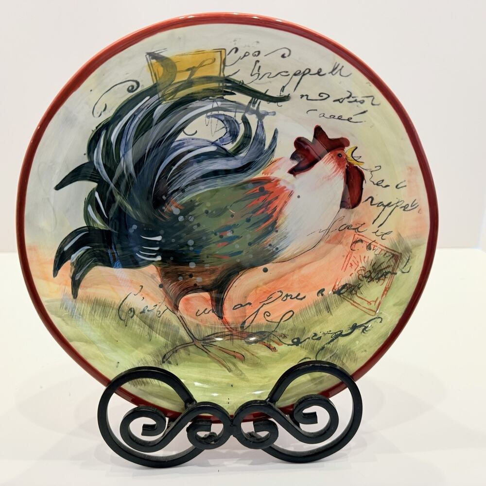 Certified International Le Rooster Susan Winget 8 1/2” Soup Bowl Set Of 4 - Picture 6 of 8